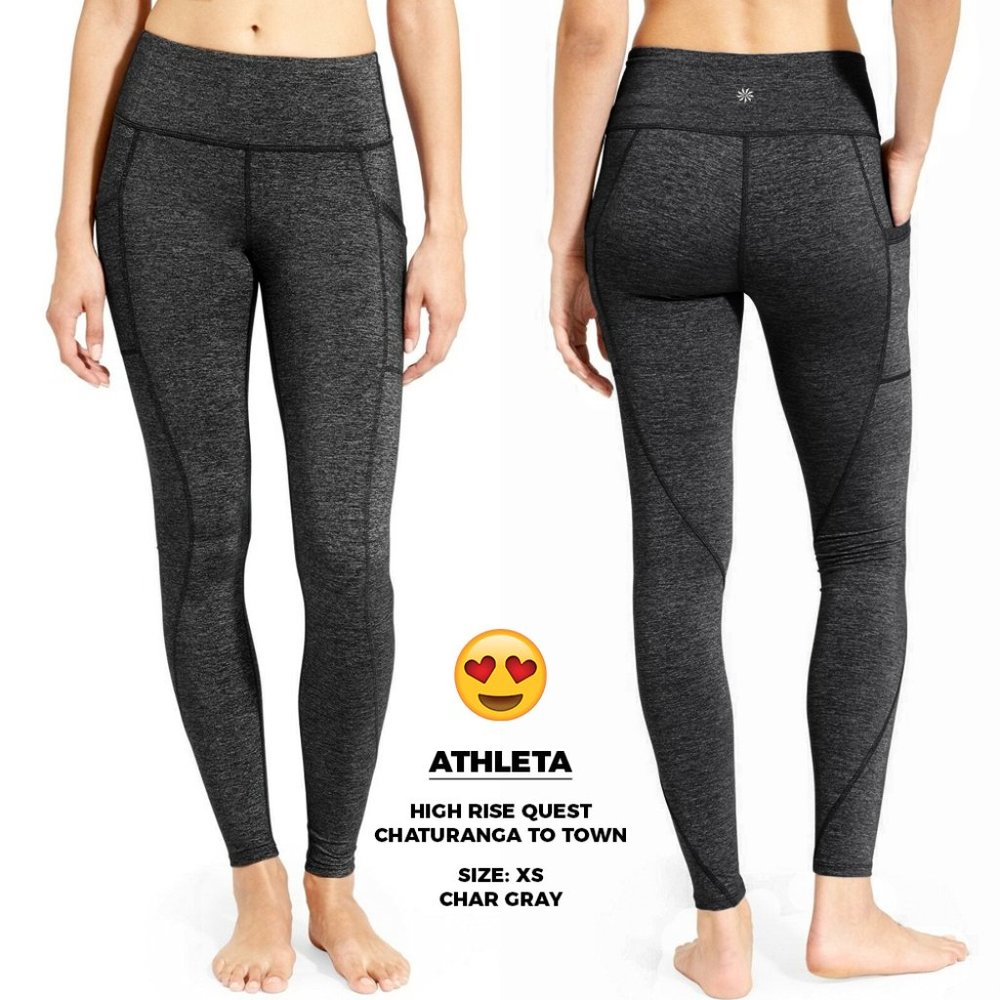 Athleta High Rise Quest Chaturanga To Town Leggings, XS
